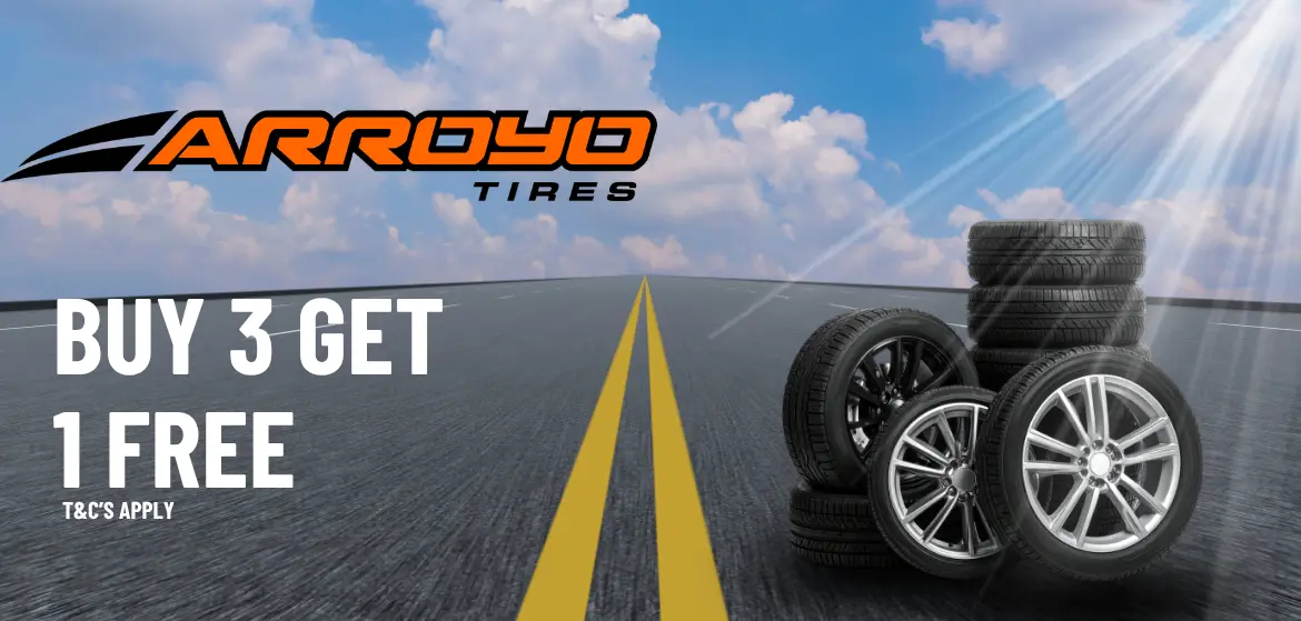 Best Buy 3 Get 1 Free Online on Arroyo Tyres