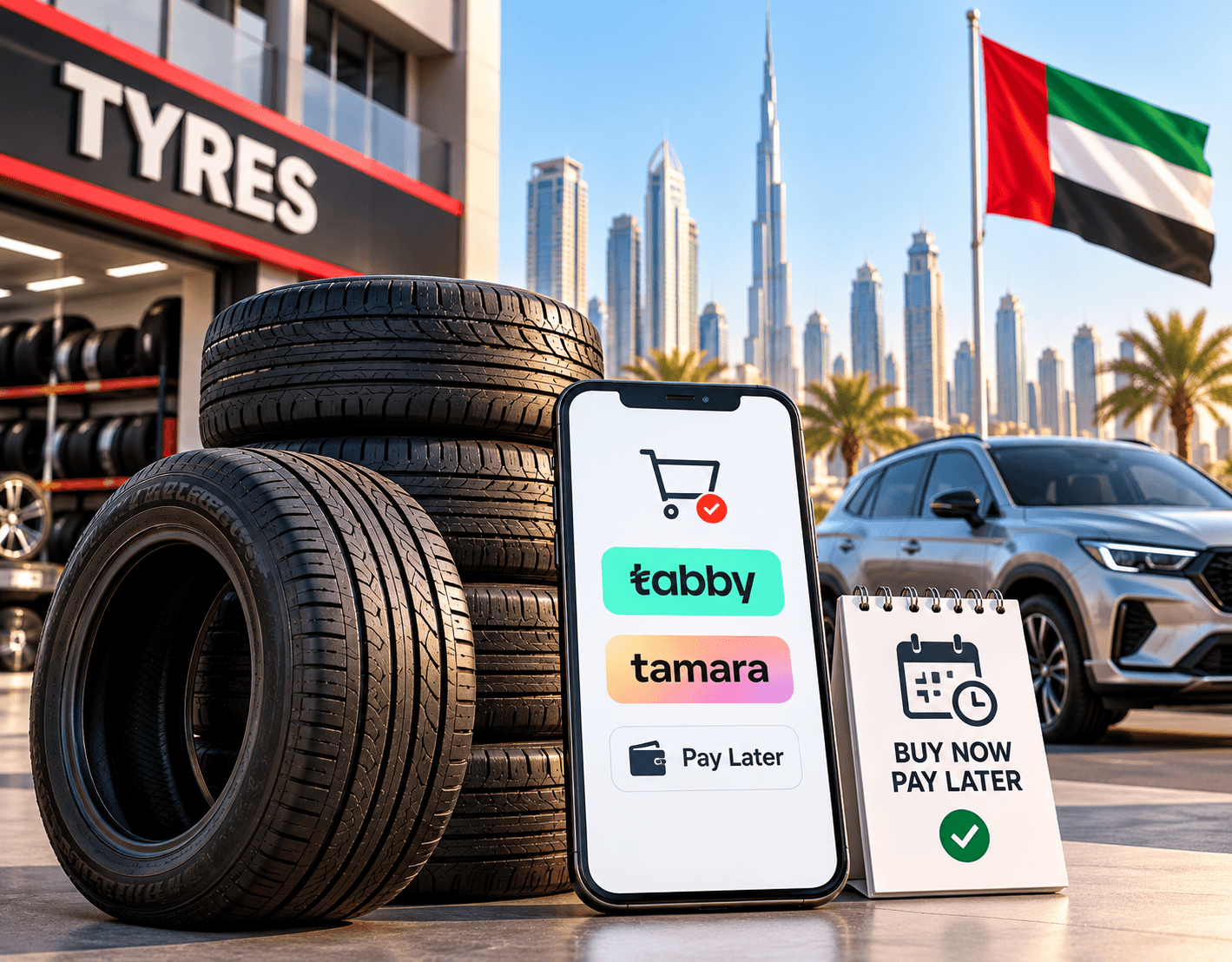 Buying Tyres in Instalments in the UAE: Tabby, Tamara and Pay-Later Options Explained