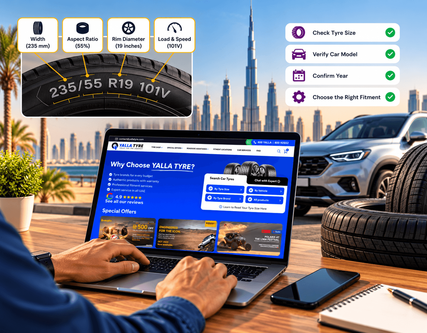Buying Tyres Online in the UAE: How to Check Fitment Before You Order