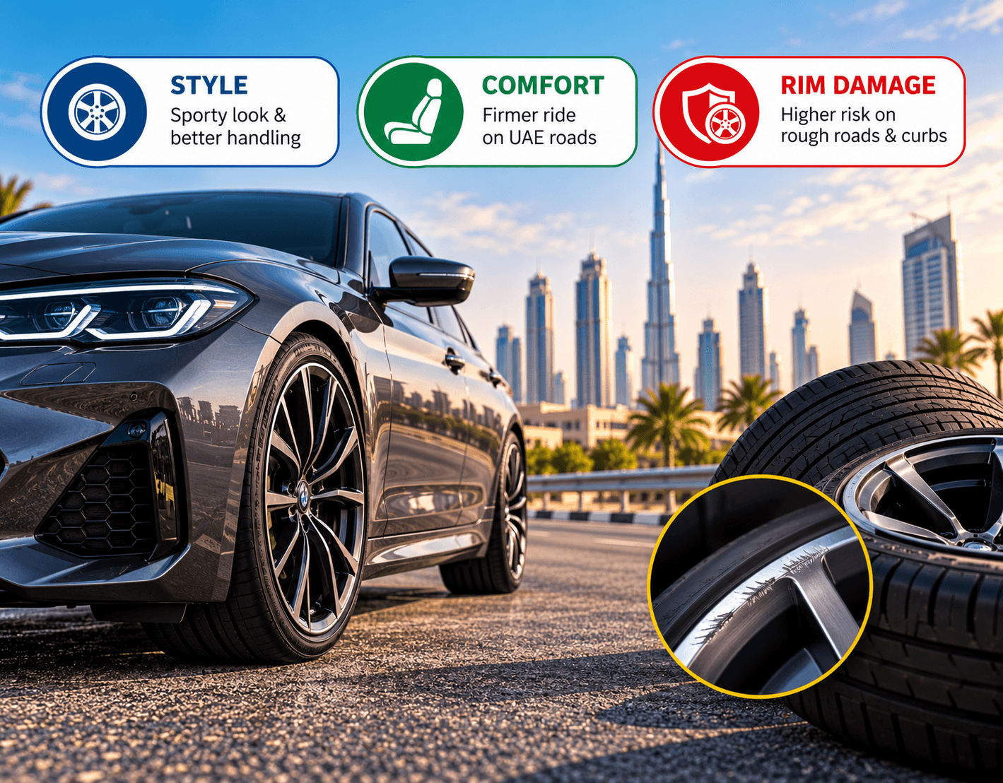 Low-Profile Tyres in the UAE: Style, Comfort & Rim Damage Explained