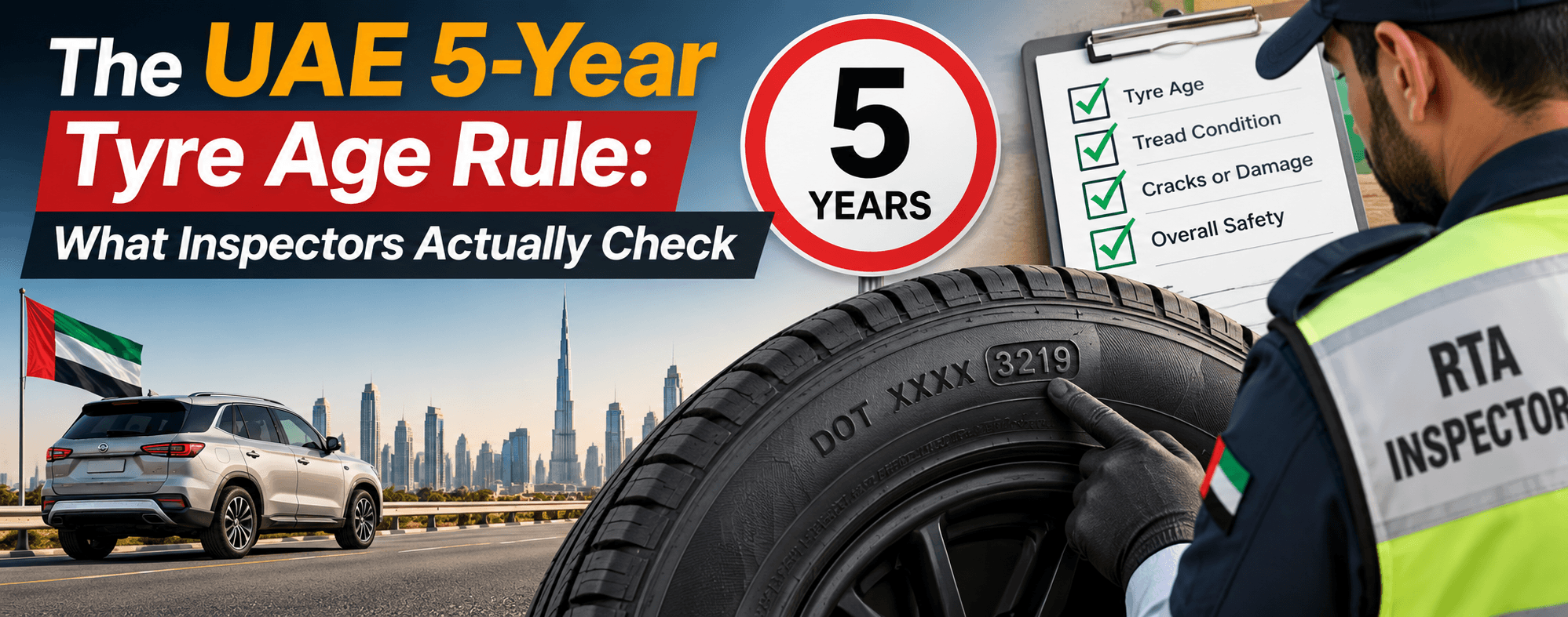 The UAE 5-Year Tyre Age Rule: What Inspectors Actually Check